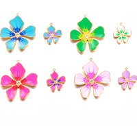 3Pcs Colorful Stainless Steel Enamel Flowers Charms Pendants for Necklace Bracelet Earring DIY Jewelry Making Accessories