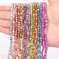 Natural Stone 3x4mm Faceted Flat Electroplate Crystals Gemstone Spacer Loose Beads For Jewelry Making DIY Bracelet Necklace 15“