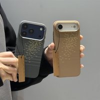 For iPhone 17 Pro Max Case Shimmer Gold Kevlar Texture Magnetic Hard Matte Large Cutout Compatible with iPhone 16 15