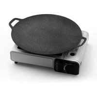 Portable Camping Grill Pan – Korean BBQ & Teppanyaki Griddle for Gas Stove/Induction Cooktop, Outdoor/Home Use