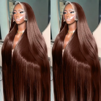 Chocolate Brown Straight Lace Front Wigs 13x6 Transparent Lace Frontal Wig Pre Plucked Remy 13x4 Brazilian Human Hair Wigs