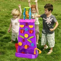Water Table for Kids Double-Sided Waterfall Sand Activity Game Set Outdoor Sand Play Station for Boys & Girls STEM Learning Toy