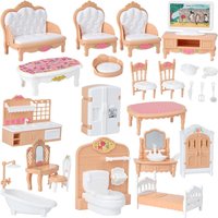 Miniature Dollhouse Furniture Kitchen Living Room Bedroom Bathroom Doll House Furniture Pretend Play Dollhouse Miniatures