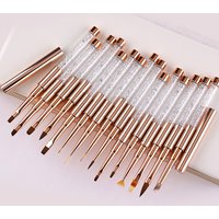 Nail Art Brush Set Rose Gold Acrylic Crushed Design Diamond Rod UV Gel Polish Crystal Acrylic Nail Drawing Tools For manicure