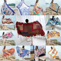 90x185cm processus d'impression sergé été Soins du soleil robe de plage Bikini Sarong Wrap écharpe femmes maillot de bain brésilien couverture de bain