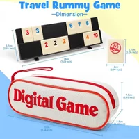 106 Tiles Rummy Cube Game Set with 4 Racks, Classic Travel Board Game for Family, Adults & Kids