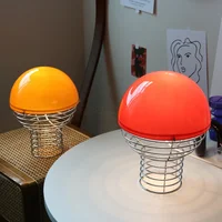 Retro Glass Table Lamp Nordic Metal Spring Table Light for Bedroom Bedside Living Room Bauhaus Orange lamp