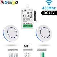 Remote Control RF433Mhz Wireless Light Switch DC 12V 1CH 10A Relay Receiver Transmitter for Door Electromagnetic Lock DIY Module