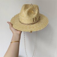 Chain Punk Straw Hat 2023 New Sun Hat Gold Chain Accessories Jazz Hip Hop Summer Hat Punk Style Beach Hat Church Hat