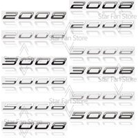 Metal For New Peugeot 3008 2008 5008 Logo Badge 3D Stickers Fender Emblem Decal Auto Accessories Letter Decoration Car Styling