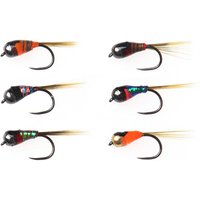 6 Pcs #14 Barbless Fast Sinking Jig Nymph Fly Epoxy Pheasant Tail Wet Euro Fly Perdigon Nymph Trout Fishing Lures