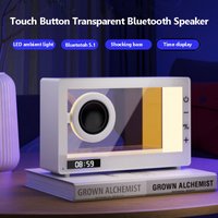 Vintage Transparent Bluetooth Speaker Colorful Light Shocking Bass Soundbar Touch Button Music Player Nordic Minimalist Style