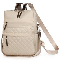 Fashion Plaid Daypack Women Waterproof Nylon Backpack Purse Ladies Large Capacity Book Bag Outdoor Travel Weekend Schoolbags