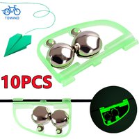 10/5PCS Fishing Bell Ring Plastic Twin Bells Clip On Night Fishing Tools Rod Bite Alarm Portable Fast Fishing Tackle Accessories