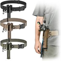 Adjustable Fishing Rod Belt Holder Wading Belt with Lure Insertion Hanging Buckle Portable Waist Support for Fishing Tackle
