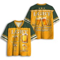 Latest Adult and Kids Funny Beer Meme 3D Printed V-Neck 'Let's Get Beers' Fun Sports T-Shirt