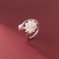925 Sterling Silver Flower Adjustable Rings For Women Wedding Luxury Fine Jewelry Accessories Wholesale Jewellery Argent 925