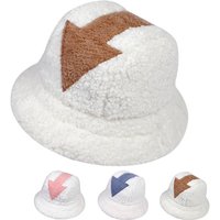 Unisex Arrow Style Personality Lambhair Bucket Hats Warm Fishermen Caps Outdoor Casual Cap Sunscreen Hat