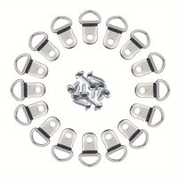 50set D-Shaped Photo Frame Hanging Ring with Screw Hook - Easy to Install Picture Frame Hardware Accessory Dark Buckle Design
