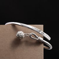Silver Anklet Vintage Floral Flower Dangle Pendant Elegant Simple Bangle For Woman Girl Fashion Jewelry Gift Dropship Wholesale