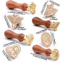 Butterfly Love Heart Shape Wax Seal Stamp and Wooden Handle set,Vintage Floral Embossed Stamp Sealing Invitation Envelope Card