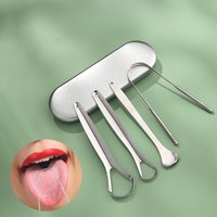 Stainless Steel Tongue Scraper Portable Oral Cleaner for Fresh Breath & Bad Breath Reduction Oral Hygiene Tool for Daily Use