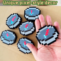 Rechargeable Mc Compass Pixel Wind Peripheral design Toy trinket Movable Compass Keychain Pendant Real-world Use Toys Fans Gifts