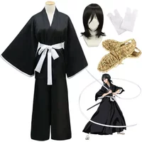 Anime Bleach Kostuum Kuchiki Cosplay Rukia Kuchiki Pruiken En Uniform Sets Die Pa Kleding
