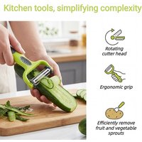 Kitchen 3 In 1 Fruit Vegetable Peeler Multifunction Slicer Grater for Potato Carrot Cucumber Melon Cooking Prep Tool Gadget Set