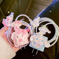 Cartoon Cinnamon Roll Melody Charger Case Cable Protector for IPhone 18W/20W Fast Charging Cable Data Break-proof Charger Gift