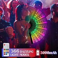 Świecący kolorowy składany wentylator LED Taniec Światło Nocny pokaz Nocny blask Rekwizyty Festiwalowe Akcesoria Świecące w ciemności Materiały imprezowe
