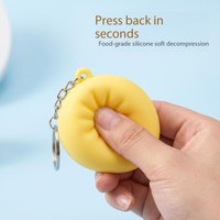 New Pinch Dumpling Squishy Toy, Silicone Lights Up Buns, Glowing Baozi Keychains, Emotion Fidgets Toy Creative Christmas Gift