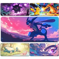 Pokemon Vaporeon Gaming Mouse Pad Large Desk Mat 2MM Stitched Edge Non Slip Rubber Base Keyboard Pad Office Laptop Table Decor