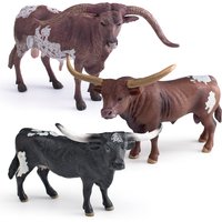 Cross-border simulation children's cognitive toys PVC solid model Texas long-horned bull scene decorative ornaments