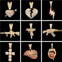 HipHop Iced Out Cuban Link Chains for Men Women Necklace Bling Cuban CZ Stainless steel Chain Necklace Pendant Wholesale Jewelry