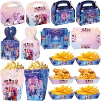 Popular Cute Cartoon Anime Kpop Music Theme Party Supplies Kids Birthday Candy Popcorn Fries Boxes Trays Gift GiftBags Packaging