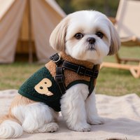 Winter Lamb Fleece Dog Harness Vest Warm Pet Clothes With Leash Ring For Small Dogs Puppy Cat Coat