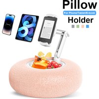 New 2025 Plush Pillow Phone Tablet Bracket Desktop Stand Adjustable Length Angle For Live Straming Video Chat Lazy Tablet Holder