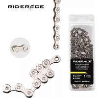 RIDERACE Bicycle Chain 116L 8 9 10 11 12 Speed Silver Ultralight Mountain Road Bike Chain For 24/27/30 Variable Speed Chain