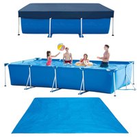 Intex Rectangular Metal Frame Pool 450 X220 X85 CM With Cover and Ground Cloth