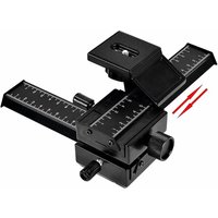 1/4-inch Screw Hole 4-way Macro Focusing Focus Rail Slider Close-up Shooting for Digital SLR Camera DC with Standard Aluminum