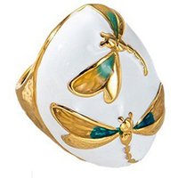 May@RZ Dragonfly Oil Drop Stainless Steel Chunky Ring For Men And Women's Fashion Jewelry 14k Gold Plated Ring Cute Accessories