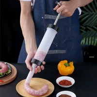 Manual Sausage Stuffer - Hand Crank Salami Maker with Metal Gears, Home Kitchen Filling Tool & Accessories (Vertical)