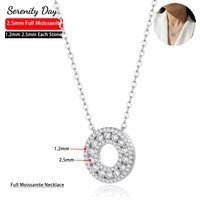 Serenity 2.5mm D Color All Moissanite Pendant Necklace For Women S925 Silver Sparkling Wedding Necklace Plated 18k Fine Jewelry