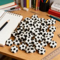 10/20Pcs Soccer Ball Shaped Mini Eraser for Kids Football Birthday Party Favors Pinata Filler Treat Bag School Rewards 2.4cm