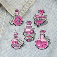 Dream Love Potion Enamel Pins Custom Emotions Magic Witch Wizard Brooches Lapel Badges Punk Gothic Jewelry Gift for Friends