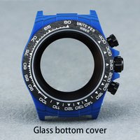 SEAGIS 38mm blue carbon fiber case is suitable 4130/4802 movement sapphire glass bottom cover multifunctional chronograph