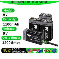 Kuugro 9V Akku 1100mAh USB Typ-C wiederaufladbar 6F22 9V Li-Ion Akku für RC Hubschrauber Modell Multimeter Spielzeug