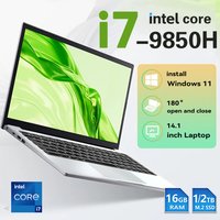 2026 New Intel Core i7-9850H/Atom A3950 Portable Laptop Windows 11 Pro 12GB RAM 1TB 2TB M.2 SSD 14.1 inch Office Study Computer