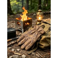 AliExpress NONE Vintage Distressed Leather Work Gloves Grain Cowhide Leather Gloves for Outdoor Camping Cycling Gardening Climbing Yard Work